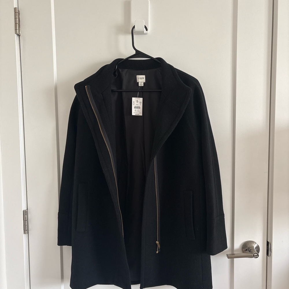 NWT J. Crew Black Pea Coat